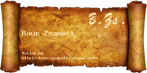 Baur Zsanett névjegykártya